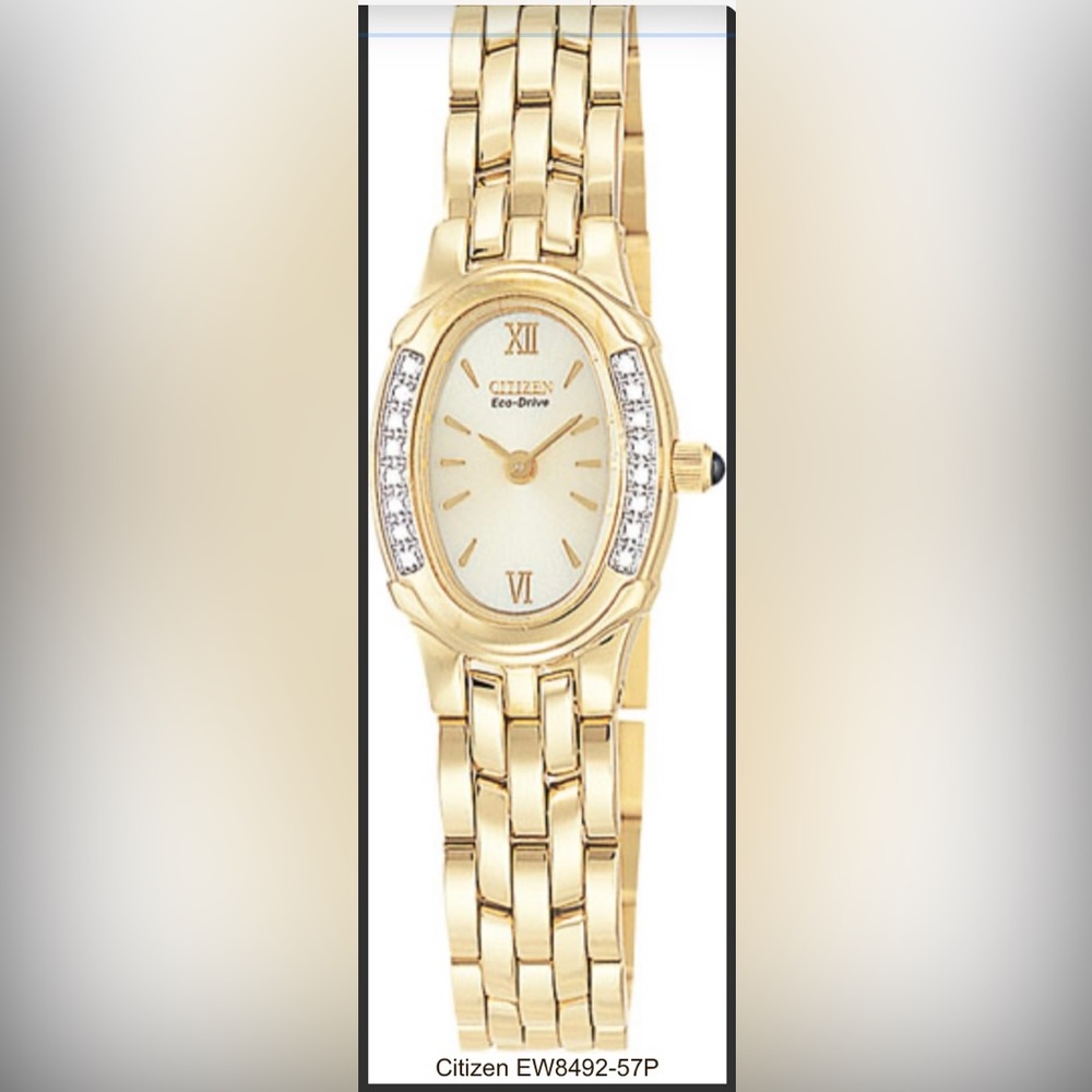 Citizen Gold-Tone Women's Eco-Drive Oval Bracelet Watch